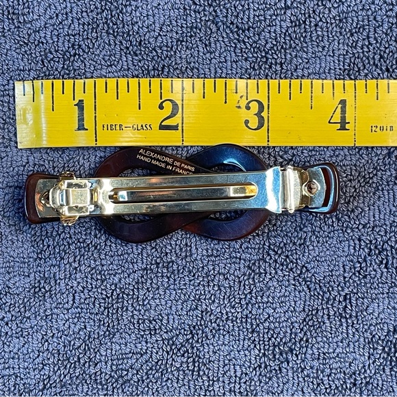 ALEXANDRE DE PARIS KNOTTY BARRETTE TORTOISE - Picture 2 of 3